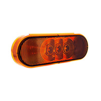 United Pacific - 3 LED 6" Oval Turn Signal Light - Amber or Red LED (Amber or Red Lens)