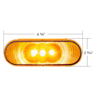 United Pacific - 3 LED 6" Oval Turn Signal Light - Amber or Red LED (Amber or Red Lens)