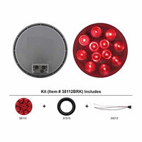 United Pacific - 12 LED 4" Round Stop, Turn & Tail Light Kit - Red LED (Red Lens)