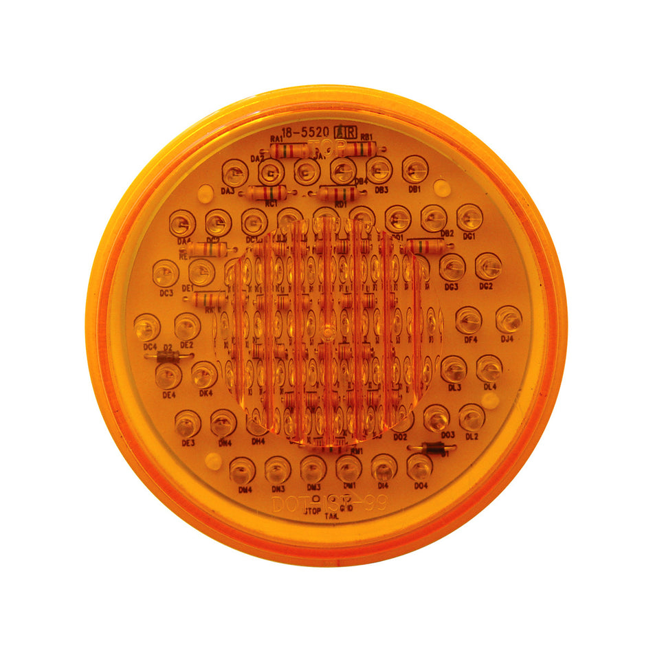 United Pacific - 60 LED Round P/T/C Light - Amber LEDs (Amber Lens)