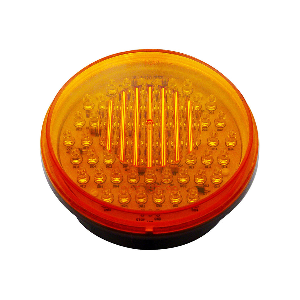 United Pacific - 60 LED Round P/T/C Light - Amber LEDs (Amber Lens)