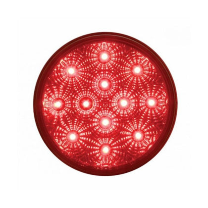 12 LED 4" Round Reflector Stop, Turn & Tail Light - Red LED (Red Lens) Light Only or Full Light Kit