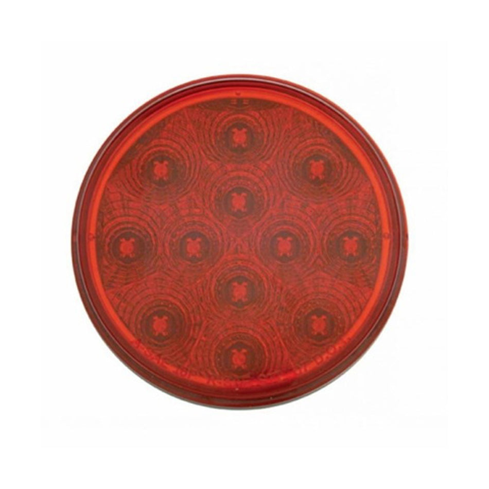 12 LED 4" Round Reflector Stop, Turn & Tail Light - Red LED (Red Lens) Light Only or Full Light Kit