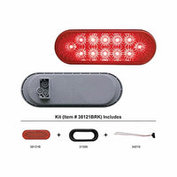 12 LED 6" Oval Reflector Stop, Turn & Tail Light Kit - Red LED (Red Lens)