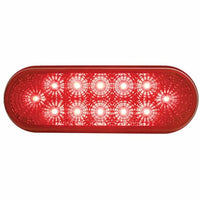 12 LED 6" Oval Reflector Stop, Turn & Tail Light Kit - Red LED (Red Lens)