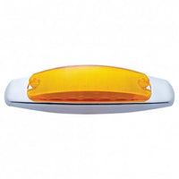 12 LED Rectangular Clearance/Marker Light With Chrome Bezel - Amber LEDs (Amber Lens)