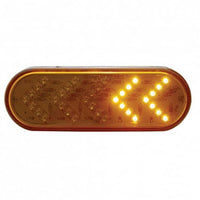35 LED 6" Oval Sequential Turn Signal Light - Amber LED (Amber Lens) Light Only or Full Light Kit