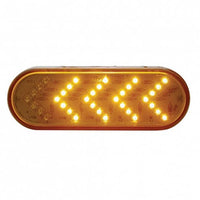 35 LED 6" Oval Sequential Turn Signal Light - Amber LED (Amber Lens) Light Only or Full Light Kit