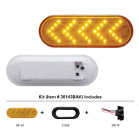 35 LED 6" Oval Sequential Turn Signal Light - Amber LED (Amber Lens) Light Only or Full Light Kit