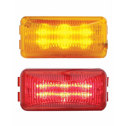 6 LED Rectangular Clearance/Marker Light - Amber or Red LED (Amber or Red Lens)