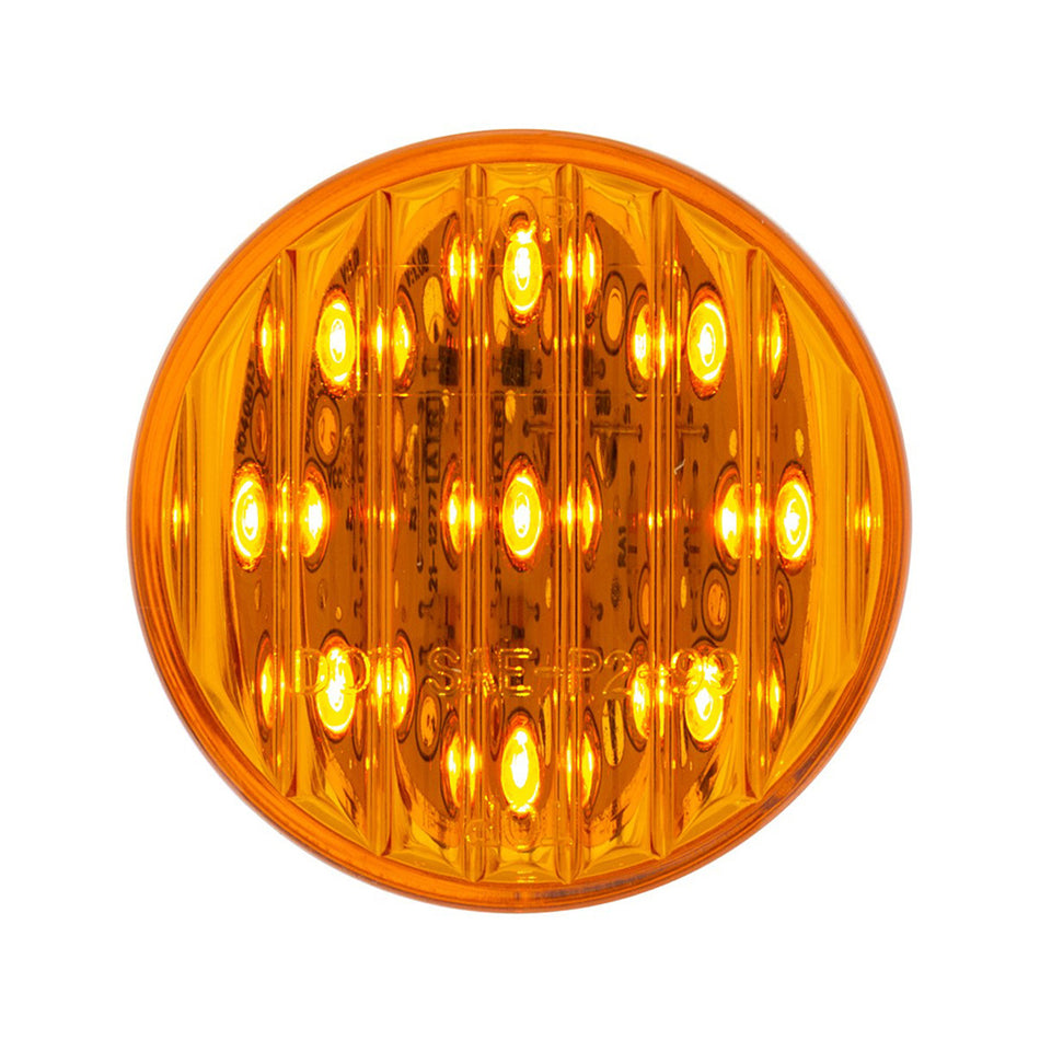 9 LED 2" Round Marker Light - Amber or Red LEDs (Amber or Red Lens) Light Only or Full Light Kit