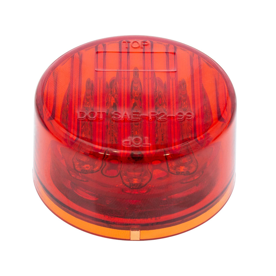 9 LED 2" Round Marker Light - Amber or Red LEDs (Amber or Red Lens) Light Only or Full Light Kit
