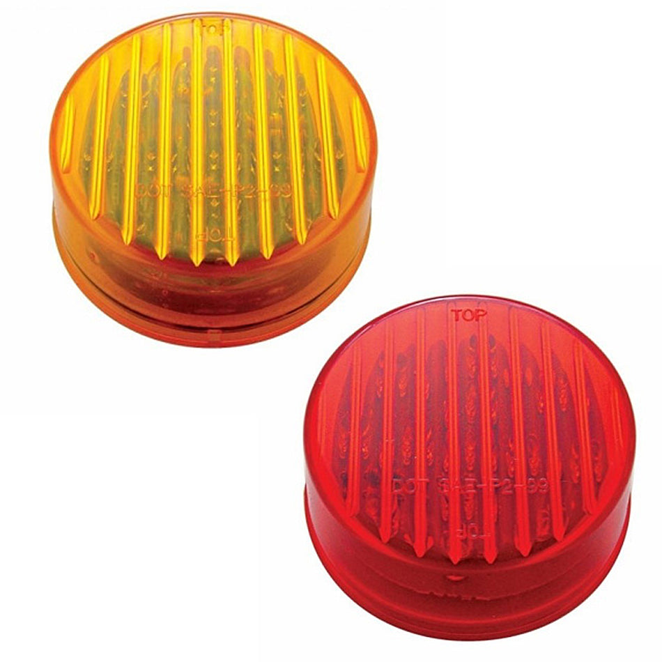 13 LED 2-1/2" Round Clearance Light - Amber or Red LEDs (Amber or Red Lens) Light Only or Full Light Kit