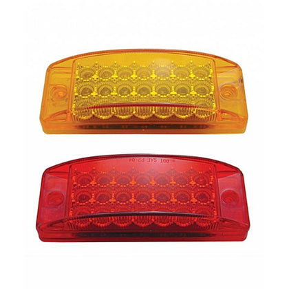 21 LED Reflector Rectangular Clearance Light - Amber or Red LEDs (Amber or Red Lens)