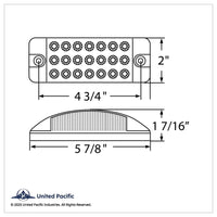 21 LED Reflector Rectangular Clearance Light - Amber or Red LEDs (Amber or Red Lens)