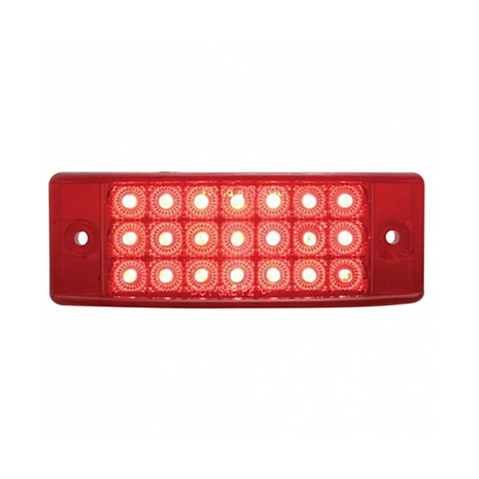 21 LED Reflector Rectangular Clearance Light - Amber or Red LEDs (Amber or Red Lens)