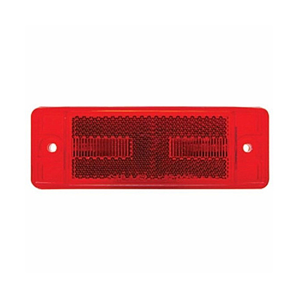 8 LED Rectangular Clearance Light With Reflex Lens - Red LEDs (Red Lens)