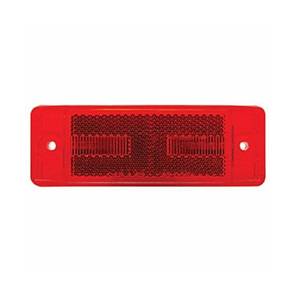 8 LED Rectangular Clearance Light With Reflex Lens - Red LEDs (Red Lens)