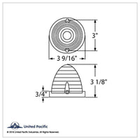 United Pacific - 13 LED Beehive Truck-Lite Style Cab Light - Amber LED (Amber Lens)