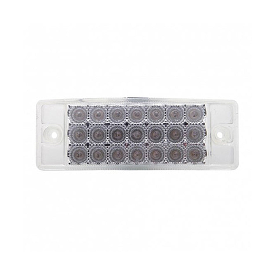 21 LED Reflector Rectangular Clearance Light - Amber LEDs (Clear Lens)