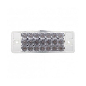 21 LED Reflector Rectangular Clearance Light - Amber LEDs (Clear Lens)
