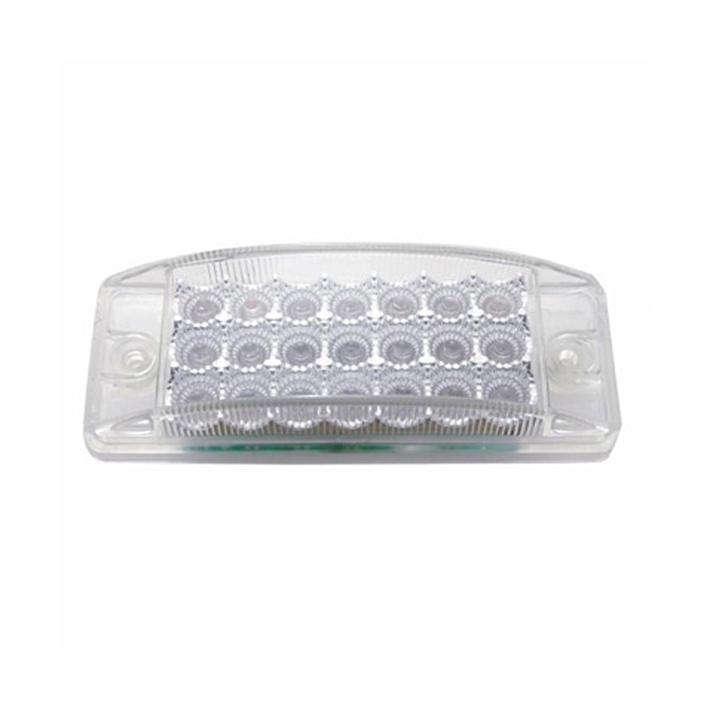 21 LED Reflector Rectangular Clearance Light - Amber LEDs (Clear Lens)