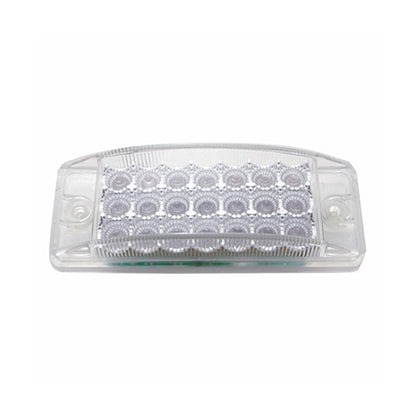 21 LED Reflector Rectangular Clearance Light - Amber LEDs (Clear Lens)