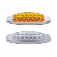 12 LED Reflector Rectangular Clearance Light With Bezel - Amber LEDs (Amber or Clear Lens)