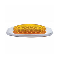 12 LED Reflector Rectangular Clearance Light With Bezel - Amber LEDs (Amber or Clear Lens)
