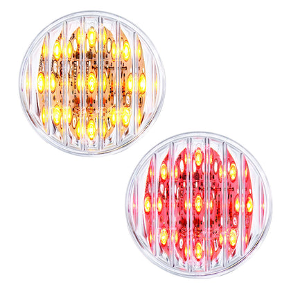 United Pacific - 9 LED 2" Round Marker Light - Amber or Red LEDs (Clear Lens)