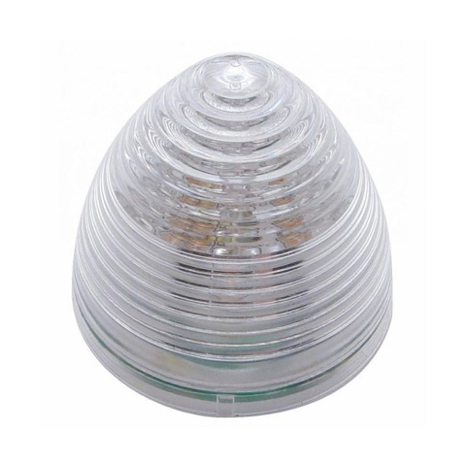 United Pacific - 9 LED 2" Round Beehive Clearance Light - Red LEDs (Clear Lens)