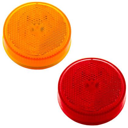 8 LED 2-1/2" Round Reflectorize Clearance Light - Amber or Red LEDs (Amber or Red Lens)