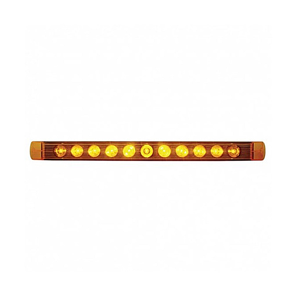 United Pacific - 11 LED 17" Turn Signal Light Bar Only - Amber LEDs (Amber Lens)