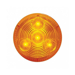 4 LED 2-1/2" Round Low Profile Clearance Light - Amber or Red LEDs (Amber or Red Lens)