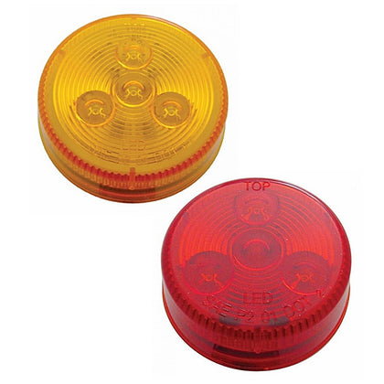 4 LED 2-1/2" Round Low Profile Clearance Light - Amber or Red LEDs (Amber or Red Lens)