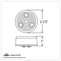 4 LED 2-1/2" Round Low Profile Clearance Light - Amber or Red LEDs (Amber or Red Lens)