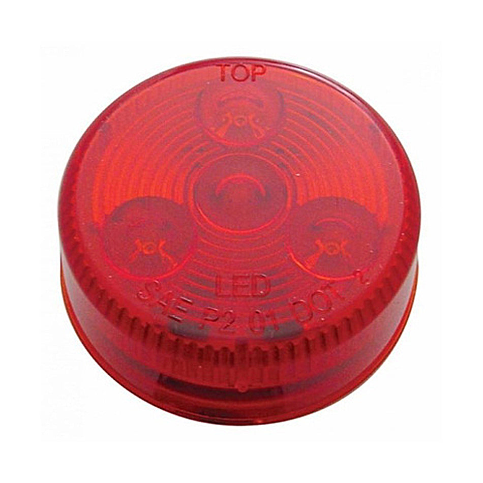4 LED 2-1/2" Round Low Profile Clearance Light - Amber or Red LEDs (Amber or Red Lens)