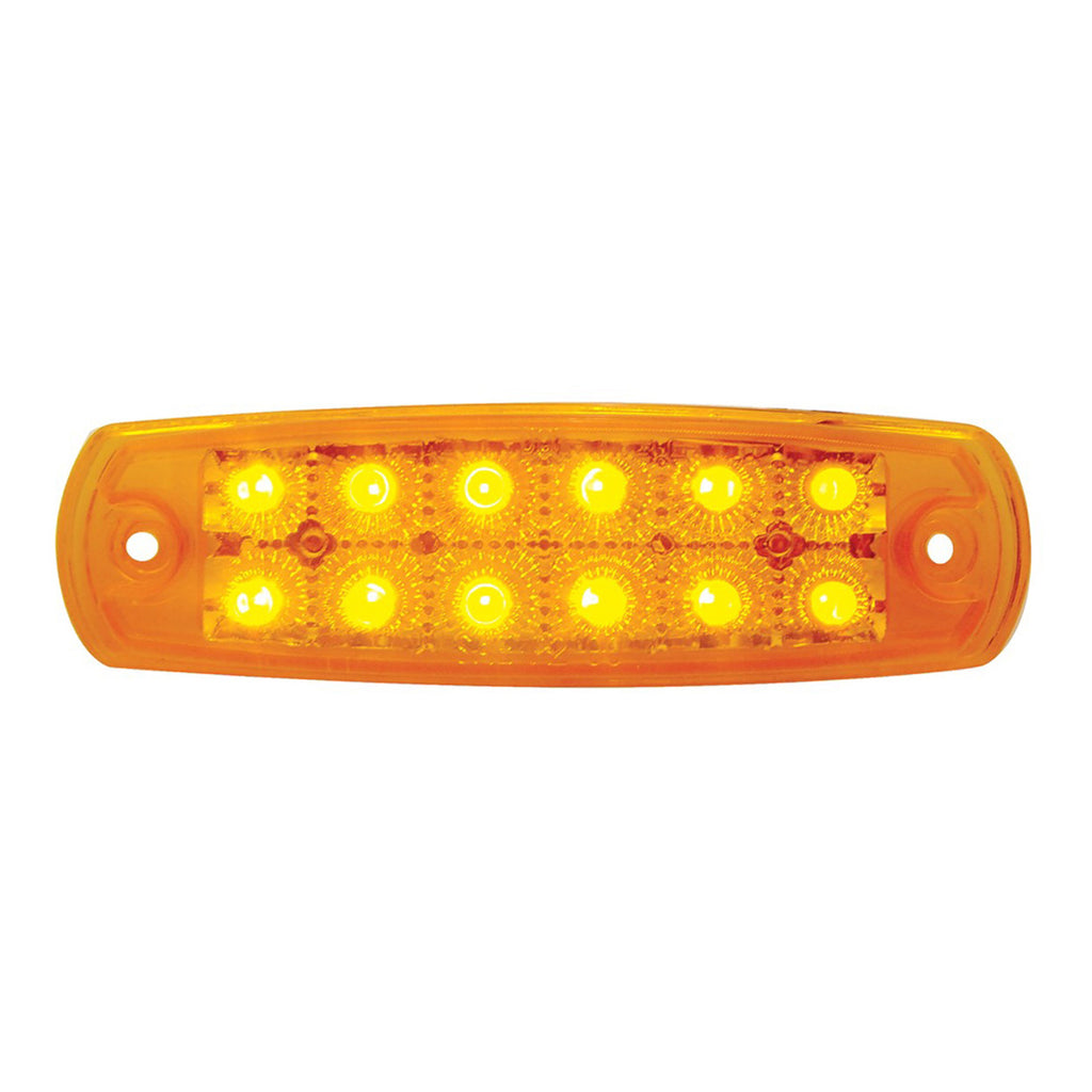 United Pacific - 12 LED Reflector Rectangular Clearance Light - Amber LEDs (Amber Lens)