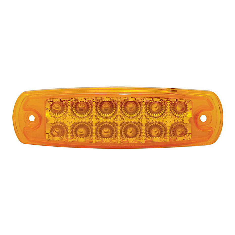 United Pacific - 12 LED Reflector Rectangular Clearance Light - Amber LEDs (Amber Lens)