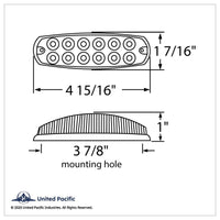 United Pacific - 12 LED Reflector Rectangular Clearance Light - Amber LEDs (Amber Lens)