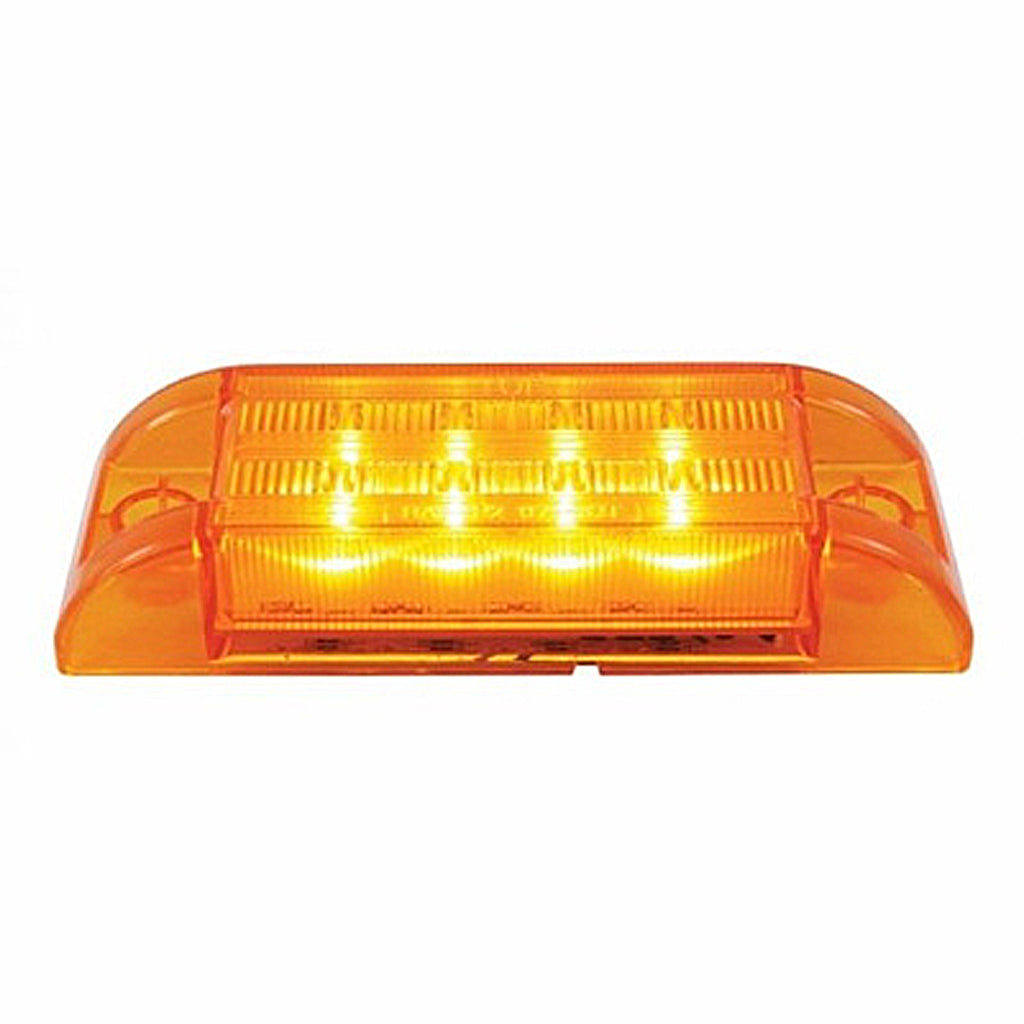 United Pacific - 8 SMD LED Rectangular Clearance Light - Amber LEDs (Amber Lens)