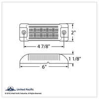 United Pacific - 8 SMD LED Rectangular Clearance Light - Amber LEDs (Amber Lens)