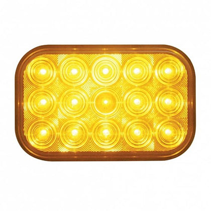 United Pacific - 15 LED Rectangular Turn Signal Light - Amber LEDs (Amber Lens)