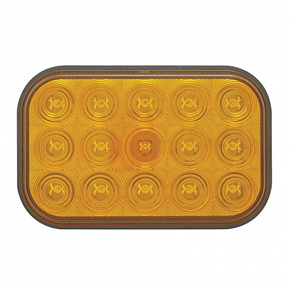 United Pacific - 15 LED Rectangular Turn Signal Light - Amber LEDs (Amber Lens)