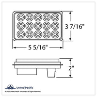 United Pacific - 15 LED Rectangular Turn Signal Light - Amber LEDs (Amber Lens)
