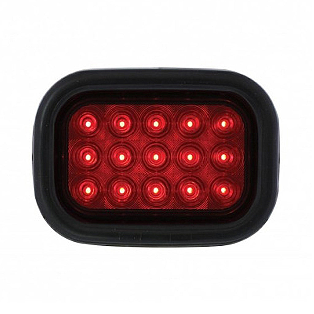 United Pacific - 15 LED Rectangular Stop, Turn & Tail Light Kit - Red LEDs (Red Lens)