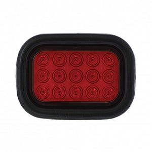 United Pacific - 15 LED Rectangular Stop, Turn & Tail Light Kit - Red LEDs (Red Lens)