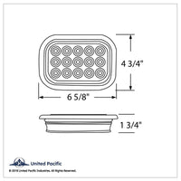 United Pacific - 15 LED Rectangular Stop, Turn & Tail Light Kit - Red LEDs (Red Lens)