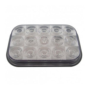 United Pacific - 15 LED Rectangular Stop, Turn & Tail Light - Red LEDs (Clear Lens)