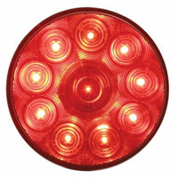 10 LED 4" Round Stop, Turn & Tail Light - Red LEDs (Red Lens) Light Only or Full Light Kit